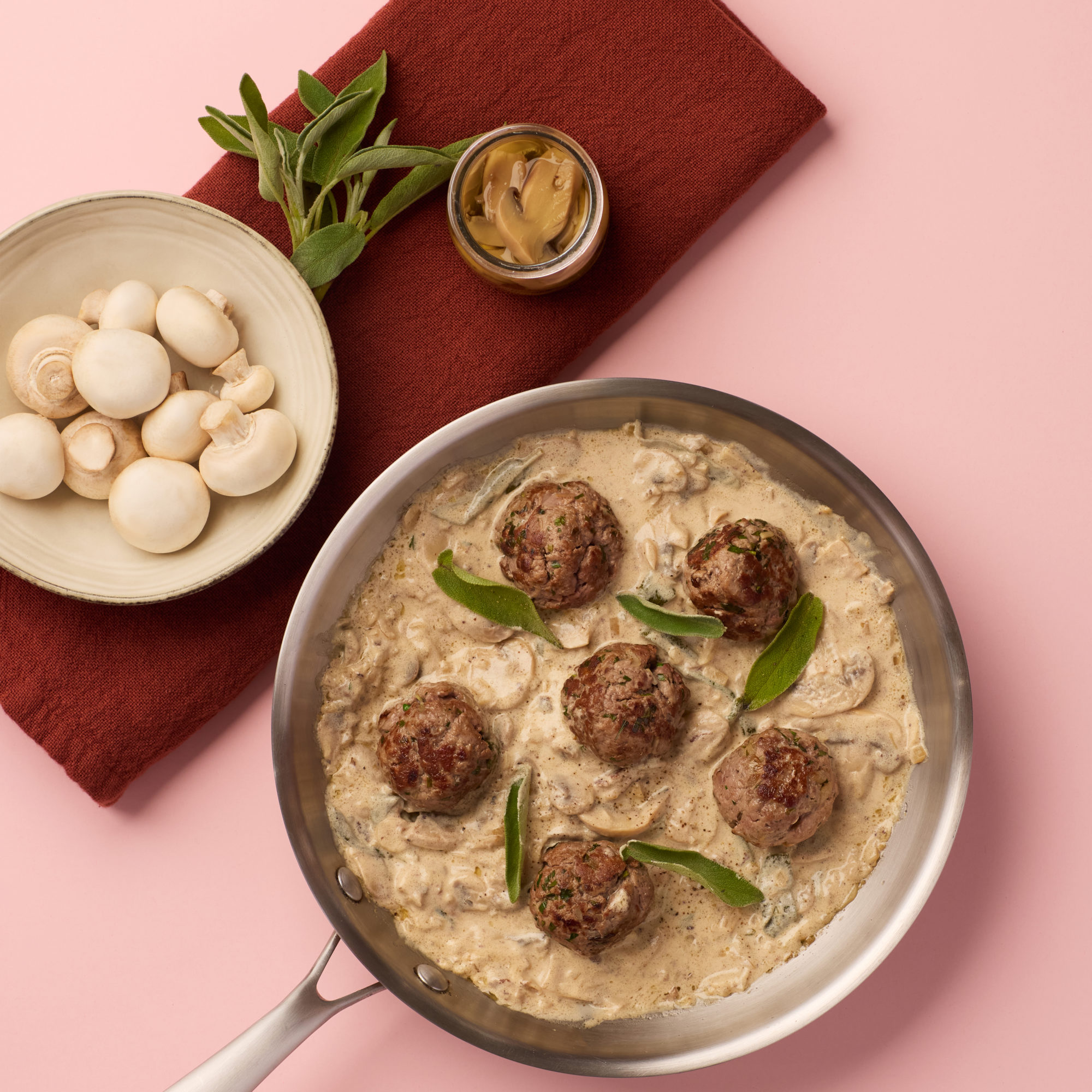 Meatballs in Luxurious Creamy Mushroom Sauce