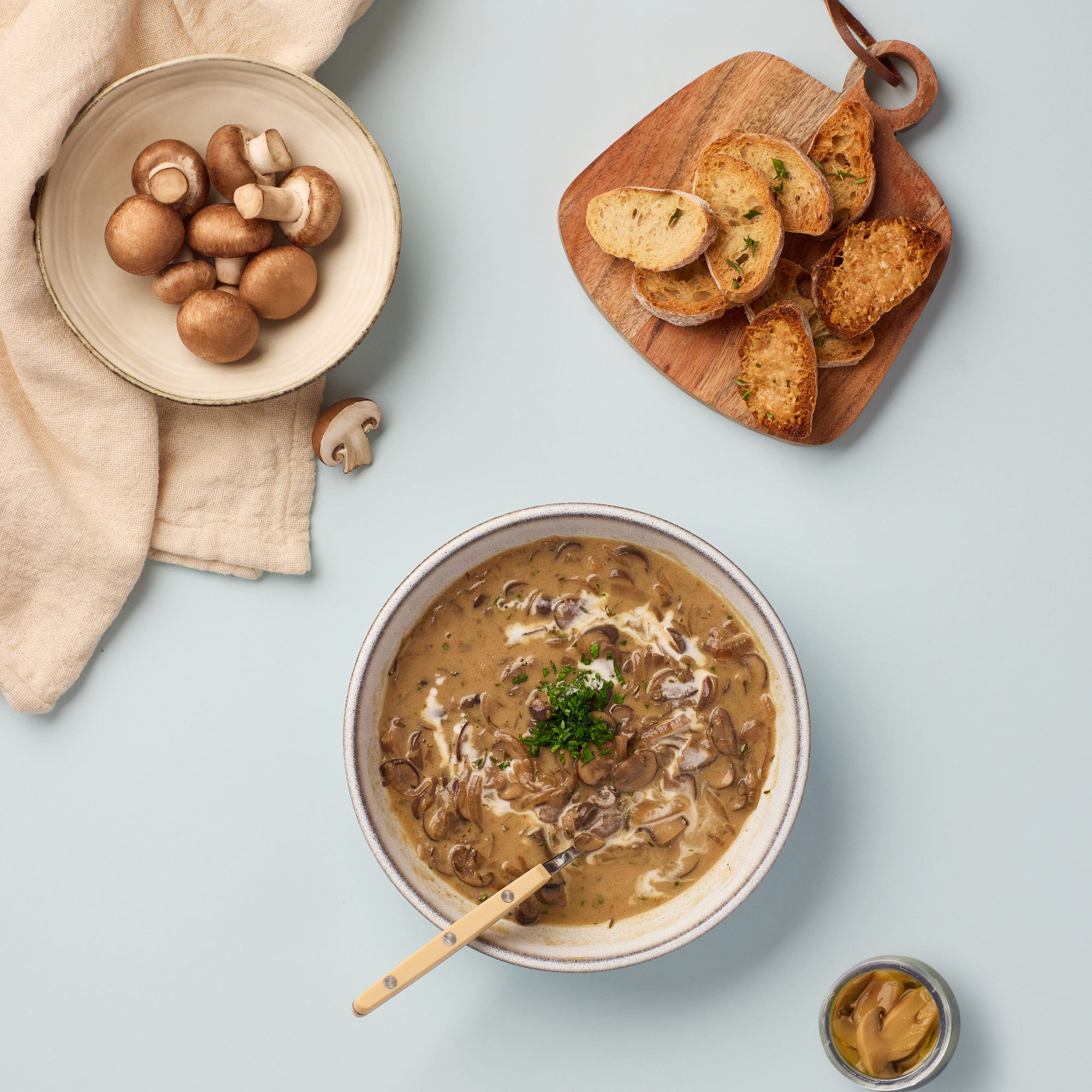 Silky Mushroom & Caramelized Onion Soup